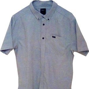 RVCA Oxford Shirt Slim Fit Short Sleeve medium blue